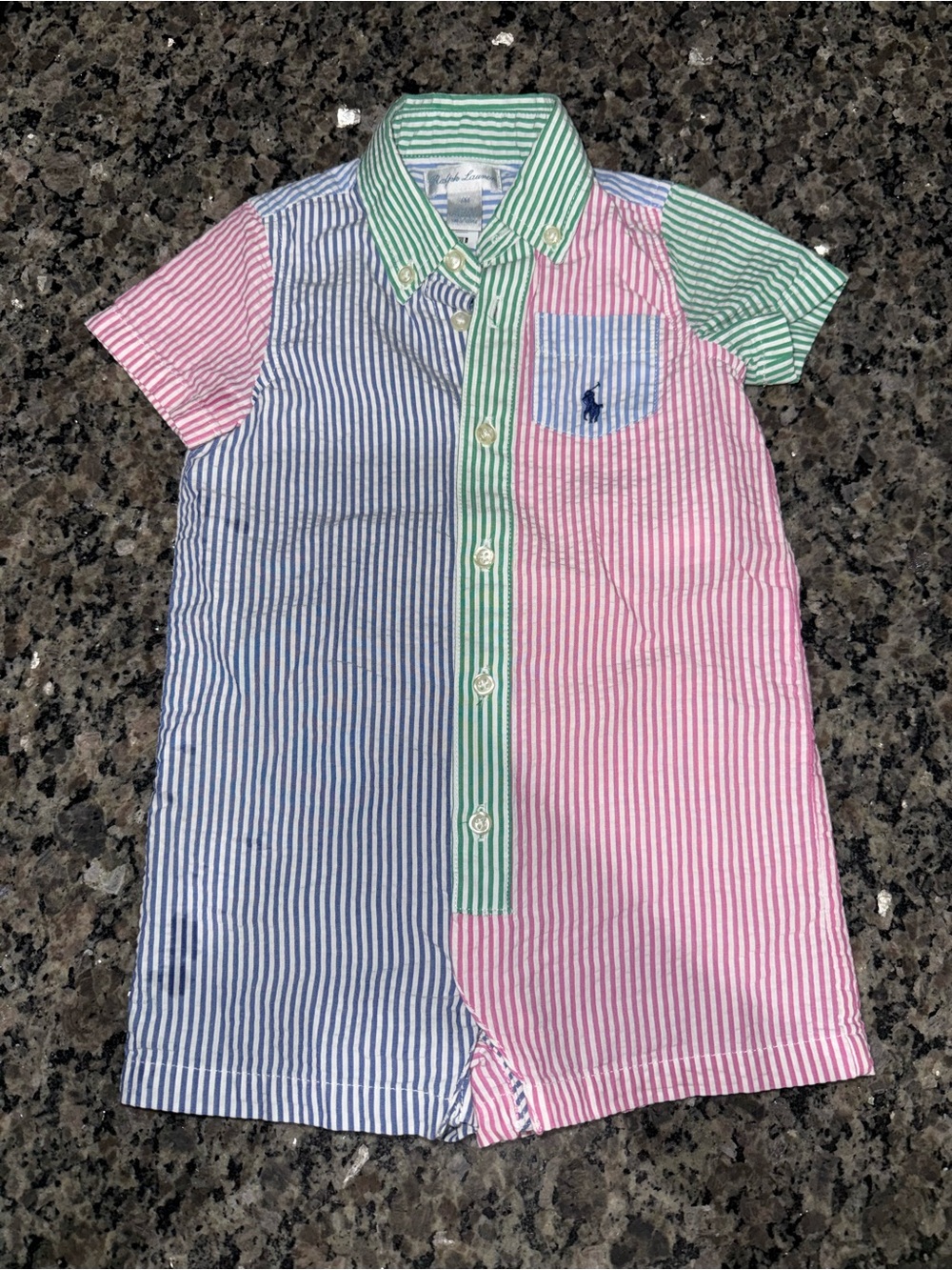 Ralph Lauren Multicolor Romper - Blue, Pink & Green